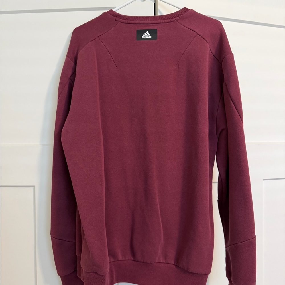 Adidas Men's Maroon Crewneck Sweater - Picture 2 of 2